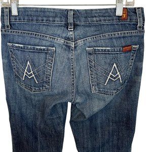 Seven For All Mankind Jean 'A' Pocket Size 27 Bootcut Medium Wash Faded Distress